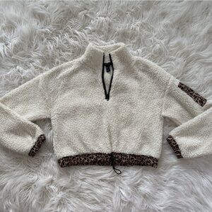 White Fleece Pullover Crop Sweater - FOREVER 21
